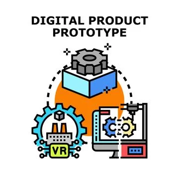 Digital product prototype development process concept イラスト素材