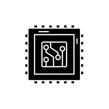 Digital production black icon, vector sign on isolated background. Digital Stock Illustration