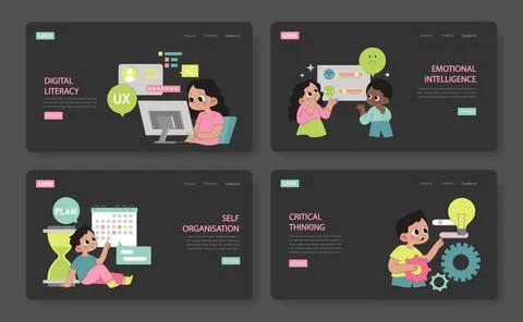 Digital Proficiency set. 스톡 일러스트