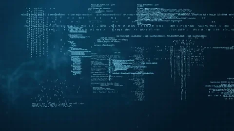 Digital profile of a man and program codes Stock Footage 107706789