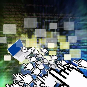 Digital program code and buttons background Stock Illustration