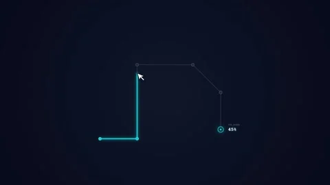 Digital Progress Bar Animation Showing a Glowing Blue Line Tracing a Path a.. 動画素材 347361852