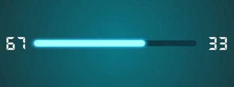 Digital progress bar with countdown timer and neon glow effect Stock Footage 322660181