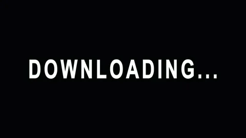 Digital progress bar displays downloading text in a dark digital interface .. Stock-Footage 343474533