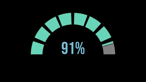 Digital progress bar loading animation with percentage indicator on black b.. Stock Footage 332723385