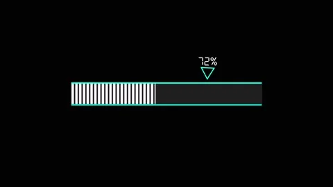 Digital progress bar monitors online software update installation. Interact.. Stock Footage 337817496