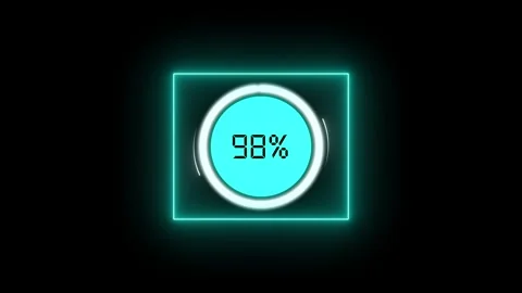 Digital progress bar monitors online software update installation. Interact.. Stock Footage 337817658