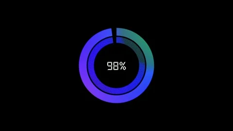 Digital progress bar monitors online software update installation. Interact.. Stock Footage 337817732