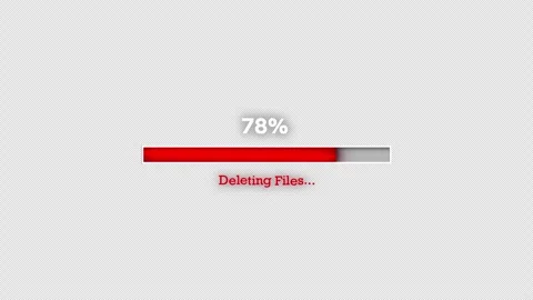 Digital Progress Bar Showing File Deletion Process Stockbeeldmateriaal 337700935