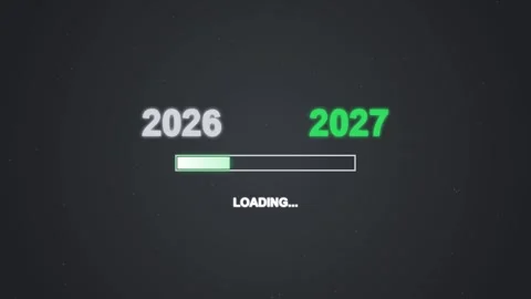 Digital progress bar showing a loading animation from year twenty twenty si.. Stock Footage 346502024