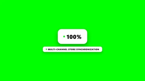 Digital Progress Bar Showing Multi-Channel Store Synchronization on Green S.. 库存影片 347897040