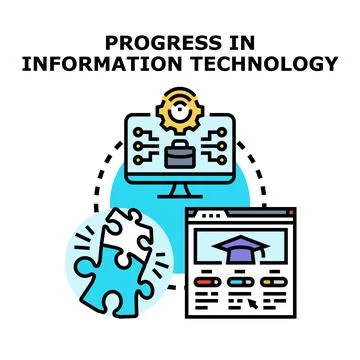 Digital progress concept connecting educational and business solutions Ilustración de archivo