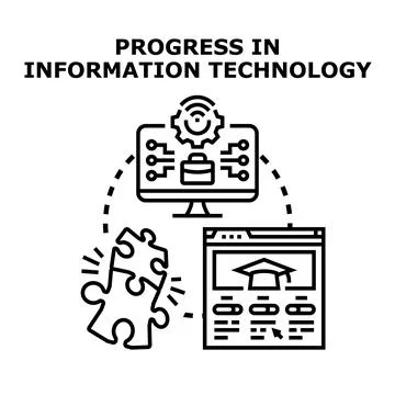 Digital progress concept connecting educational and business solutions Stock Illustration