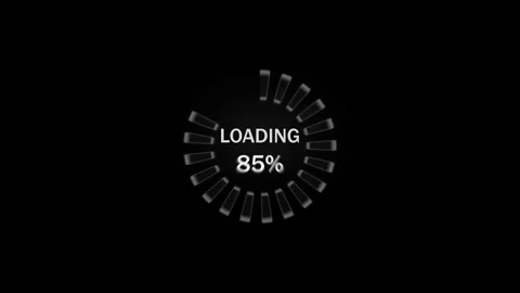 Digital progress indicator bar loading from 0 to 100 percent seamlessly. UI.. Stockbeeldmateriaal 313430135