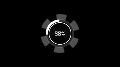 Digital progress indicator tracks database file download percentages. Inter.. Stock Footage 337817776