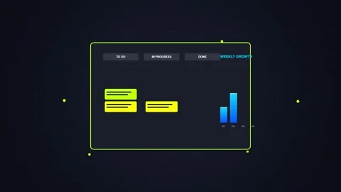 Digital Project Management Dashboard with Flowchart and Data Visualization Stock Footage 348424278