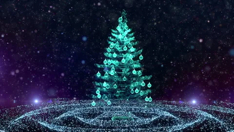 Digital Projection Of Christmas Tree Stock Footage 290880135