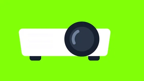 Digital projector icons set displaying different lens sizes against a bright 스톡 동영상 346121098