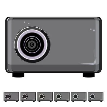 Digital projector video cartoon vector graphic Stock Illustration