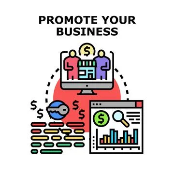 Digital promotion business strategy developing success concept Stock Illustration
