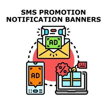 Digital promotion notification banners concept vector Stock Illustration