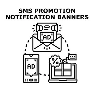 Digital promotion notification banners concept vector Stockillustratie