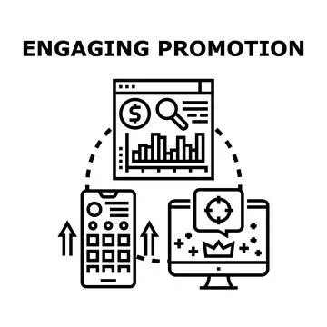 Digital promotion strategy optimizing marketing campaign success Illustrazione stock
