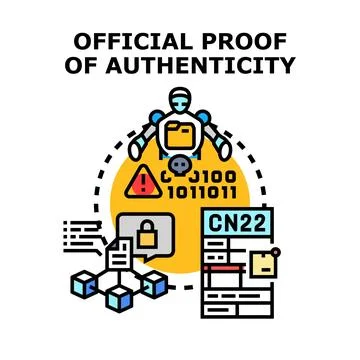 Digital proof of authenticity and secure certification process Stock Illustration