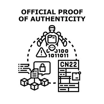 Digital proof of authenticity and secure certification process Stock Illustration
