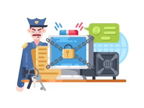 Digital protection and security Stock Illustration