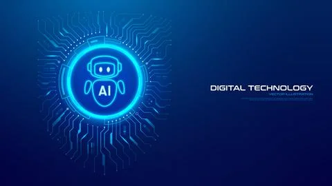 Digital protection concept using AI agent Stock Illustration