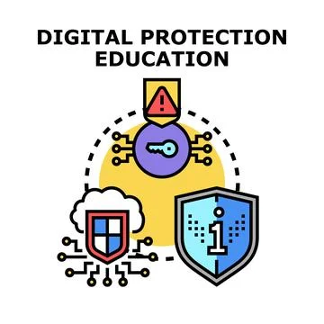Digital protection education for online security learning Ilustración de archivo