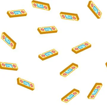 Digital protractor measuring equipment isometric icon seamless pattern Stock Illustration