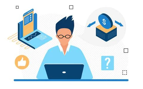 Digital public ledger virtual blockchain server storage Stock Illustration