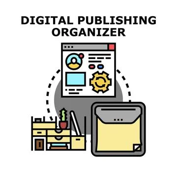 Digital publishing organizer planning content and workflow 스톡 일러스트