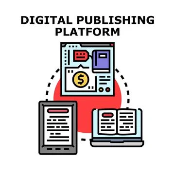Digital publishing platform managing content and documents Stock Illustration