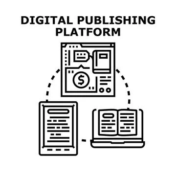 Digital publishing platform managing content and documents Stock Illustration