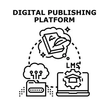 Digital publishing platform for online education learning イラスト素材