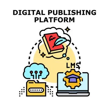 Digital publishing platform for online education learning Illustrazione stock