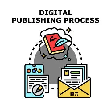 Digital publishing process for online content creation Stock Illustration