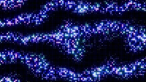 Digital Pulse Grid Glowing Matrix Scatter Loop Stock Footage 312399212