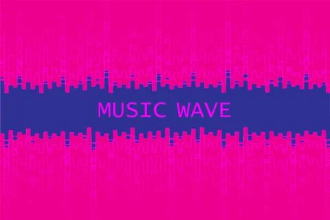 Digital pulse music player background. Dynamic audio wave logo. Modern fluid  Stock Illustration