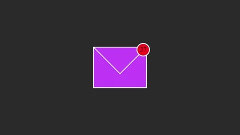 Digital purple and white Message box icon animation video notice receive ma.. Vídeo Stock 330317583
