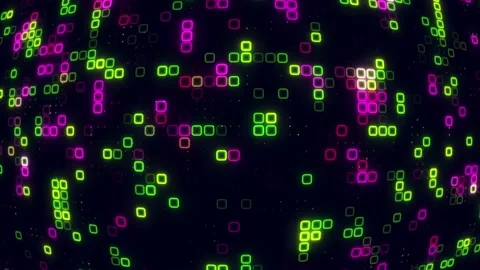Digital purple blue cube pattern grid Dancing round cube purple color neon .. 스톡 동영상 225665644