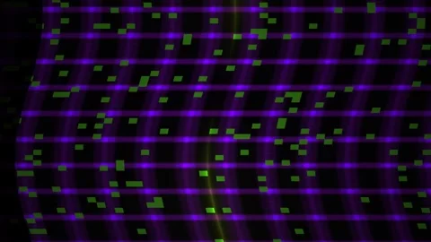 Digital purple grid with green dots. Stock Footage 334872258