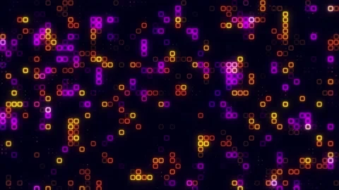 Digital purple orange cube pattern grid Dancing round cube purple color neo.. Vídeos de archivo 225492189