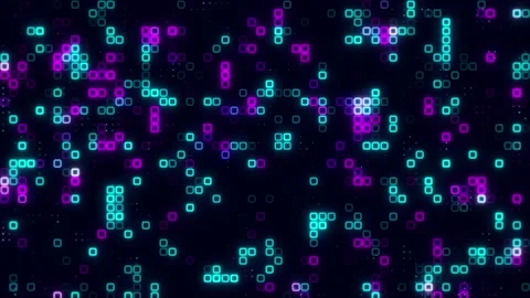 Digital purple sky blue cube pattern grid Dancing round cube purple color n.. 스톡 동영상 225492108