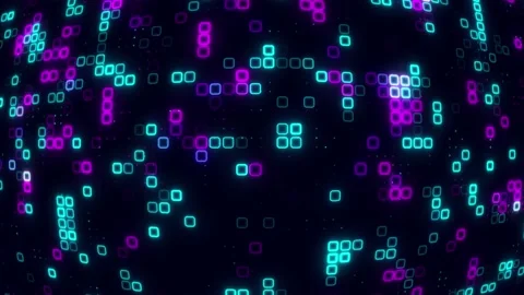 Digital purple sky blue cube pattern grid Dancing round cube purple color n.. Vídeos de archivo 225667289