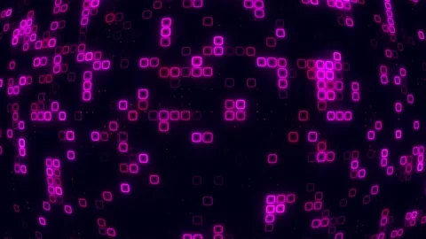 Digital purple white cube pattern grid Dancing round cube purple color neon.. Stock-Footage 225666139