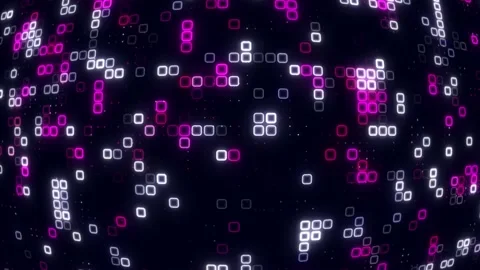 Digital purple white cube pattern grid Dancing round cube purple color neon.. Video stock 225667001